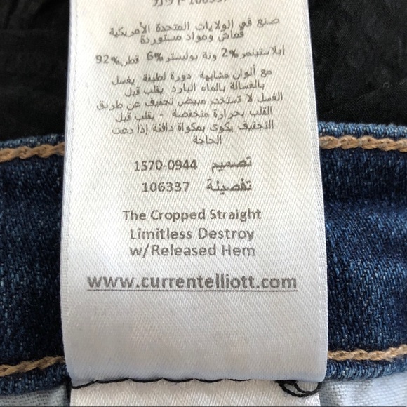 Current Elliot Cropped Straight Release Hem Jeans - Picture 5 of 13